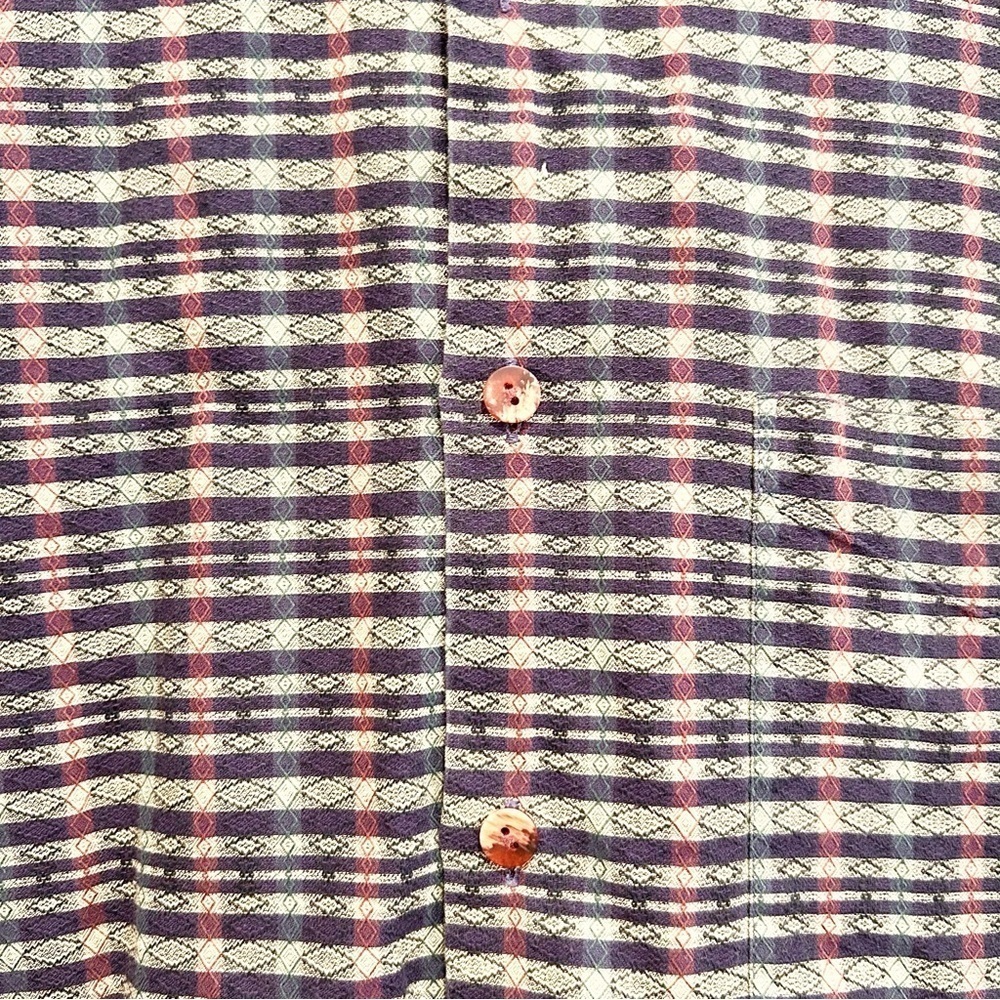 Vintage Jhane Barnes Storm Shirt Men's Large Geometric Pattern Button Up Cotton - Picture 5 of 5
